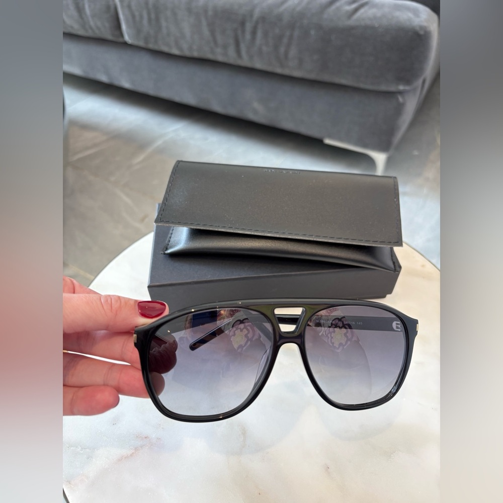 Saint Laurent Eyewear Aviator Sunglasses Unisex SL 596 Dune Acetate in Black - Picture 14 of 16